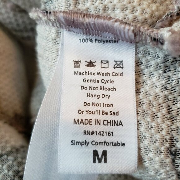 Lularoe Teddy Bear Tiger Stripe Fuzzy Dusty Rose Hooded Open Cardigan M- NEW! - Picture 6 of 7